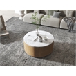 American Home Classic Dax Wood & Faux Marble Coffee Table in Ash/White