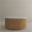 American Home Classic Dax Wood & Faux Marble Coffee Table in Ash/White
