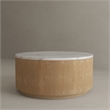 American Home Classic Dax Wood & Faux Marble Coffee Table in Ash/White