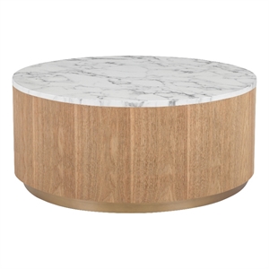 American Home Classic Dax Wood & Faux Marble Coffee Table in Ash/White