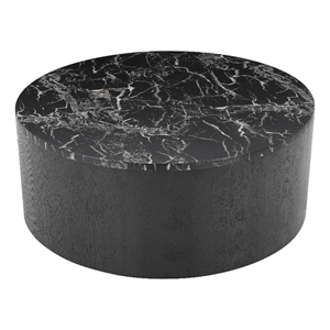 American Home Classic Dax Faux Marble & Wood Coffee Table in Black