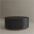 American Home Classic Dax Wood Coffee Table with Brass Base in Black