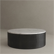 American Home Classic Dax Faux Marble & Wood Coffee Table in White/Black