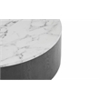 American Home Classic Dax Faux Marble & Wood Coffee Table in White/Black
