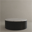 American Home Classic Dax Faux Marble & Wood Coffee Table in White/Black