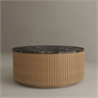 American Home Classic Finn Faux Marble & Wood Coffee Table in Black/Ash