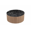 American Home Classic Finn Faux Marble & Wood Coffee Table in Black/Ash