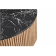 American Home Classic Finn Faux Marble & Wood Coffee Table in Black/Ash