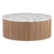 American Home Classic Finn Faux Marble & Wood Coffee Table in White/Ash