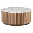 American Home Classic Finn Wood & Faux Marble Coffee Table in Ash/White
