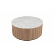 American Home Classic Finn Wood & Faux Marble Coffee Table in Ash/White