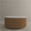 American Home Classic Finn Wood & Faux Marble Coffee Table in Ash/White