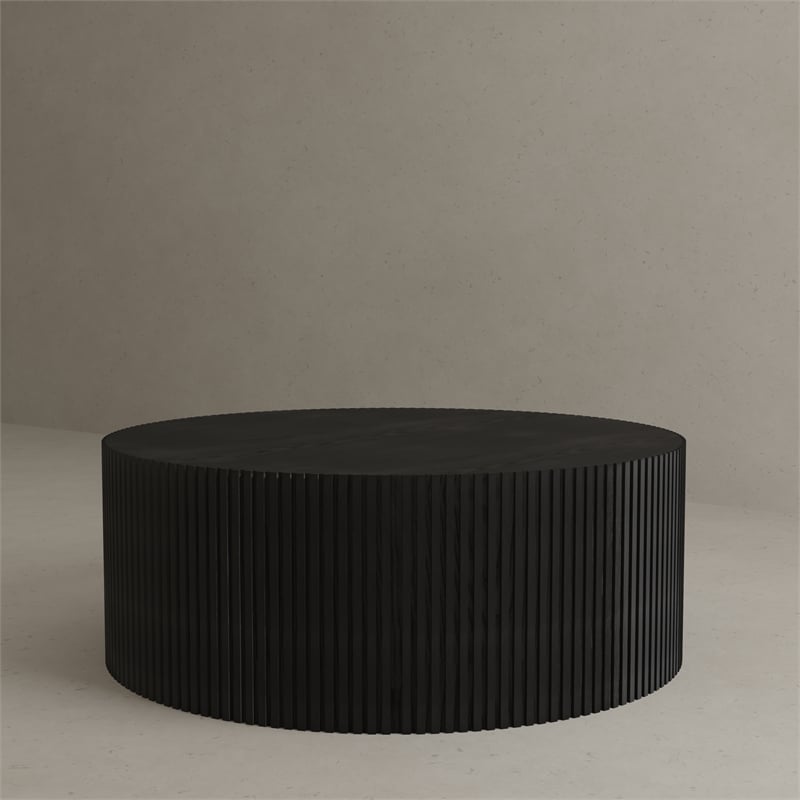 American Home Classic Finn Modern Solid Wood Coffee Table in Black
