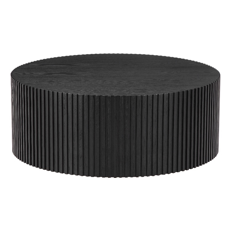 American Home Classic Finn Modern Solid Wood Coffee Table in Black