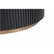 American Home Classic Finn Wood Coffee Table with Brass Base in Black