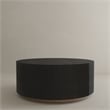 American Home Classic Finn Wood Coffee Table with Brass Base in Black