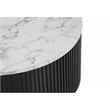 American Home Classic Finn Faux Marble & Wood Coffee Table in White/Black