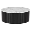 American Home Classic Finn Faux Marble & Wood Coffee Table in White/Black
