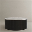 American Home Classic Finn Faux Marble & Wood Coffee Table in White/Black