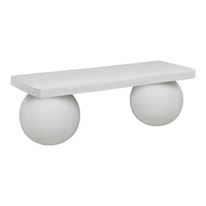 American Home Classic Dani 47&quotW Concrete Stone Large Bench in Ivory