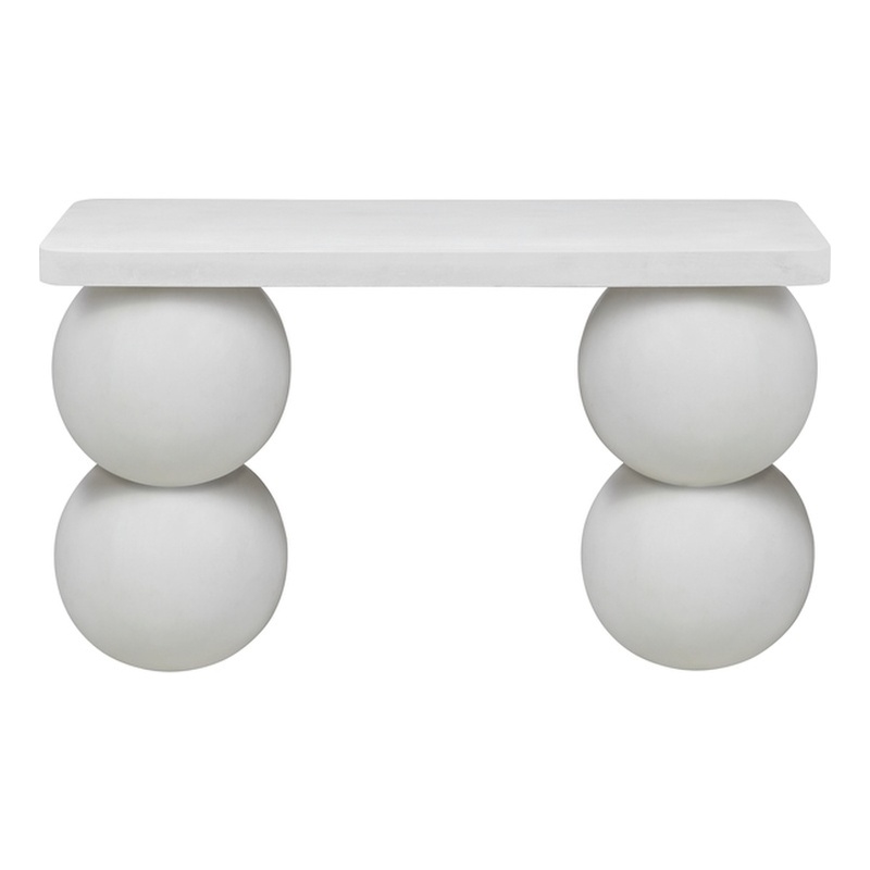 Dani Console Table Large in Ivory Concrete