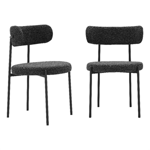 American Home Classic Lena 18&quot Fabric Dining Chair in Dark Gray (Set of 2)