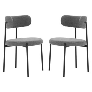 American Home Classic Lena 18&quot Fabric Dining Chair in Light Gray (Set of 2)