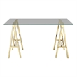 Brady Desk  Small Gold with Tinted Glass