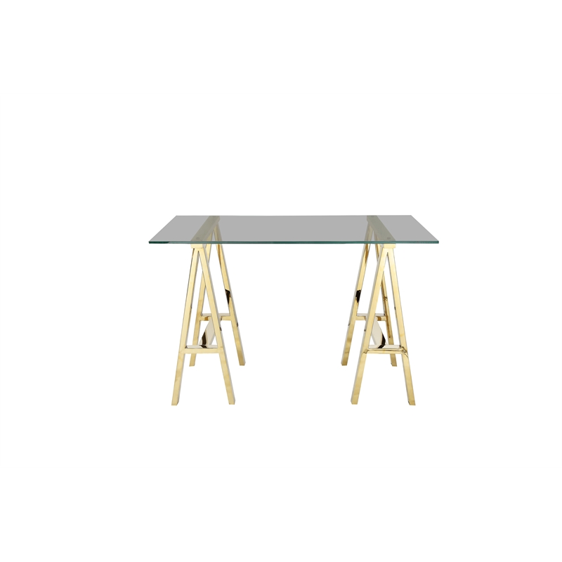 Brady Desk  Extra Small Gold with Tinted Glass