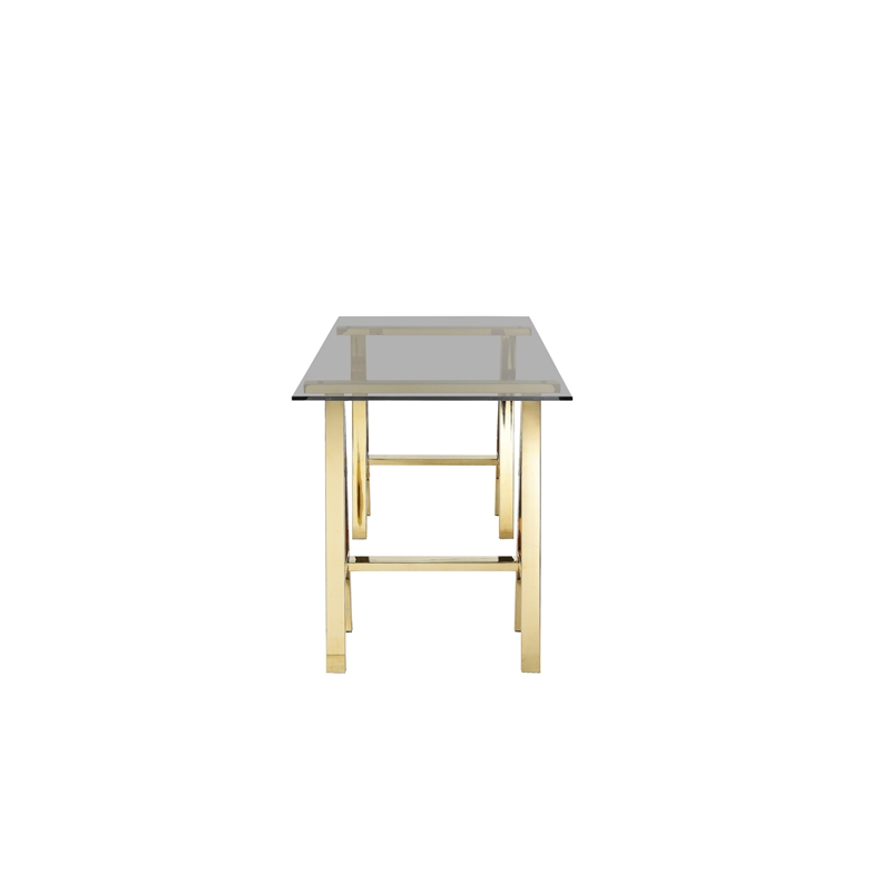 Brady Desk  Extra Small Gold with Tinted Glass