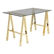 Brady Desk  Extra Small Gold with Tinted Glass