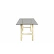 Brady Dining Table Gold with Tinted Glass