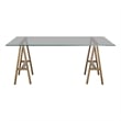Brady Desk Brass with Tinted Glass