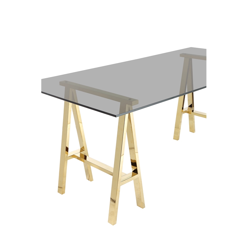 Brady Desk Gold with Tinted Glass