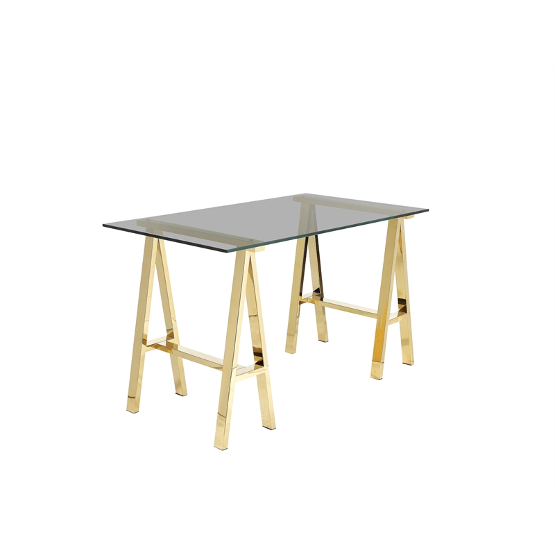 Brady Dining Table Extra Small Gold with Tinted Glass