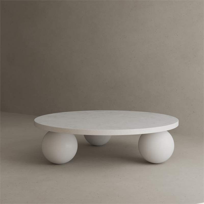 Dani Round Coffee Table Large In Ivory