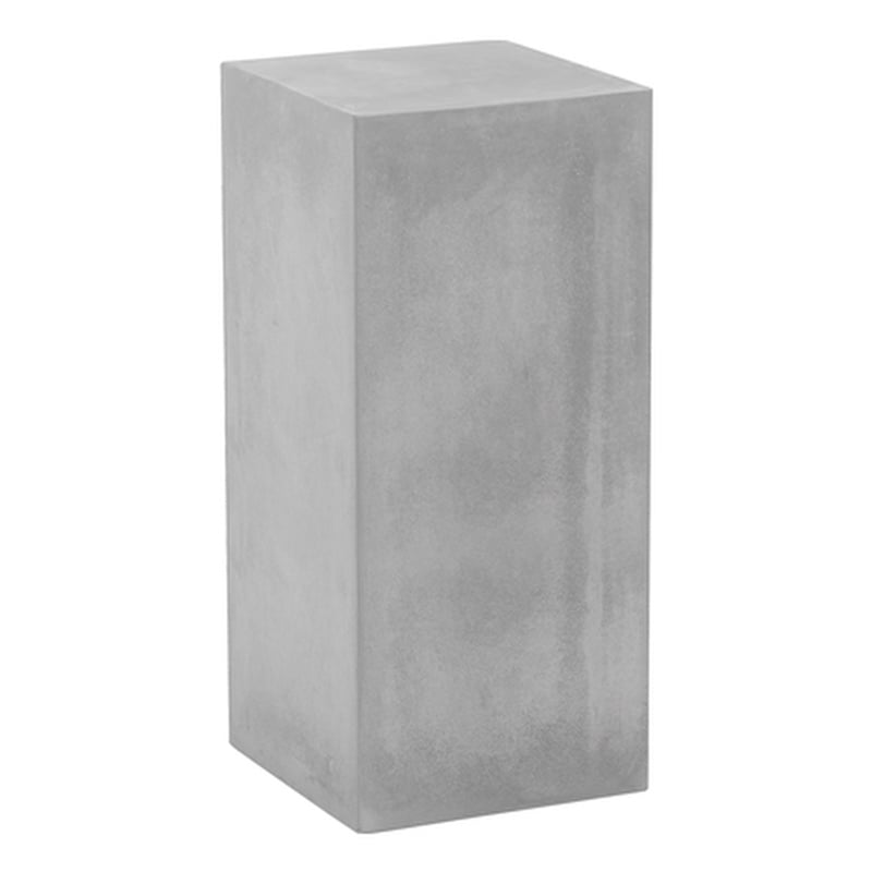 Sonny Square Pedestal Tall in Light Grey Bev Collection Pedestal