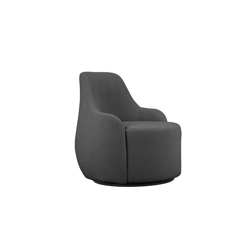 Dorian Swivel Chair in Grey Boucle Dorian Collection Accent Chair