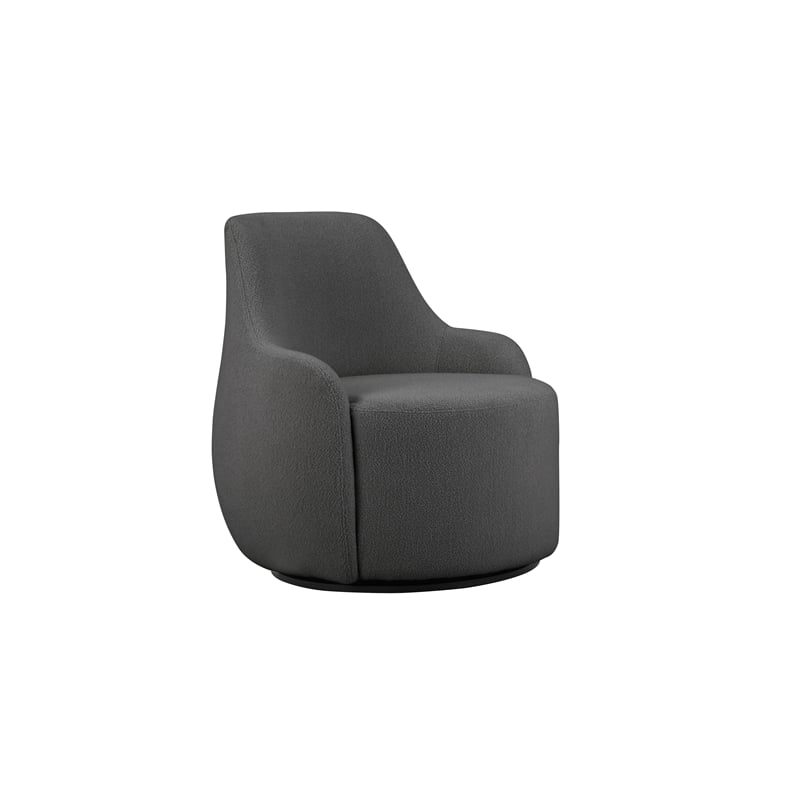 Dorian Swivel Chair in Grey Boucle Dorian Collection Accent Chair