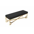 American Home Classic Sophia Bench in High Polish Gold/Black Boucle