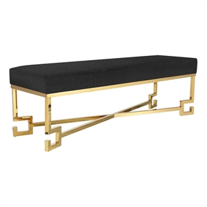 American Home Classic Sophia Bench in High Polish Gold/Black Boucle