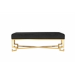American Home Classic Sophia Bench in High Polish Gold/Black Boucle
