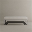 American Home Classic Laurence Steel Bench in Matte Black/Ivory Boucle