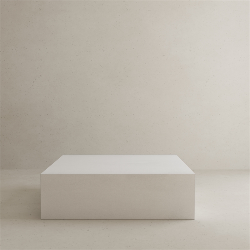 Ricky Coffee Table Large in Ivory Bev Collection Coffee Table