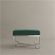 Sophia Stool in High Polish Steel and Green Velvet