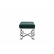 Sophia Stool in High Polish Steel and Green Velvet