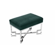 Sophia Stool in High Polish Steel and Green Velvet