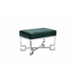 Sophia Stool in High Polish Steel and Green Velvet