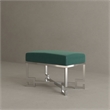 Sophia Stool in High Polish Steel and Green Velvet