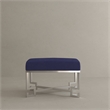 Sophia Stool in High Polish Steel and Navy Velvet